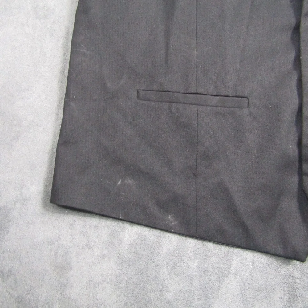 Barry.Wang Suit Vest Men Size L Black Formal Button Down Adjustable Back 00675